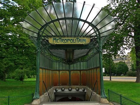 Entrance To Porte Dauphine Metro Station In Paris Designed By Famous