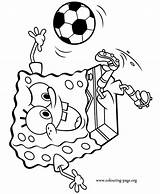 Spongebob Coloring Soccer Playing Colouring Printables Squarepants Printable Sheets sketch template