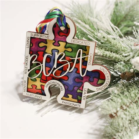 Autism Christmas Ornament Personalized Wood Ornament Puzzle Etsy Uk