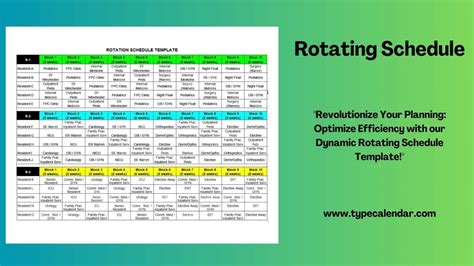 Free Printable Rotating Schedule Templates Optimize Workforce Management