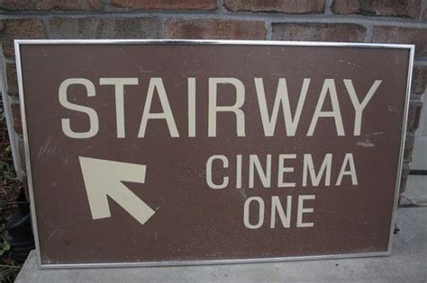 Movie Theater Stairway Cinema One Arrow Sign Antique 30
