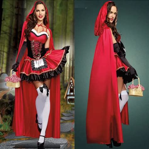 High Quality Sexy Little Red Riding Hood Dress Party Adult Small Redcap Cosplay Costume For