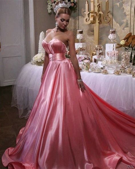 Pink Satin Dress Taffeta Dress Pink Gowns Silky Dress Ball Gown