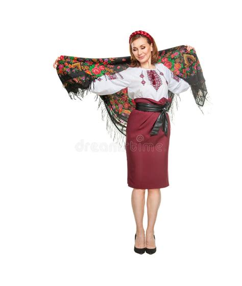 Beautiful Adult Ukrainian Women In National Costume Attractive Ukrainian Woman Wearing In