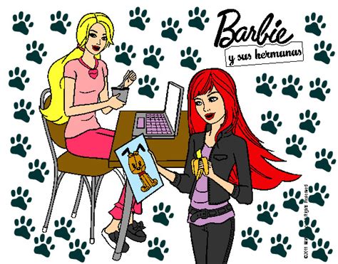 Dibujo De Barbie Y Su Hermana Merendando Pintado Por Sofitierna En Dibujos Net El D A A