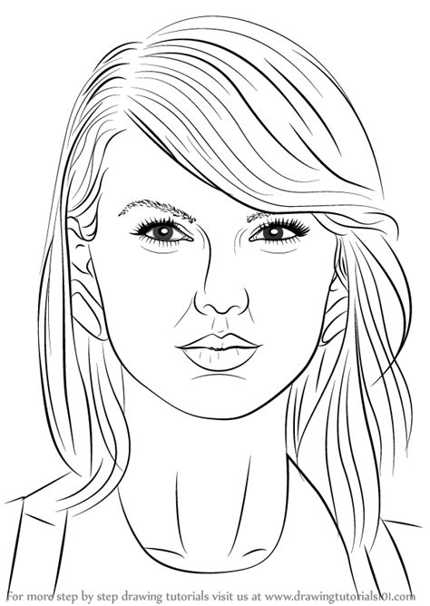 Learn How To Draw Taylor Swift Singers Step By Step Drawing