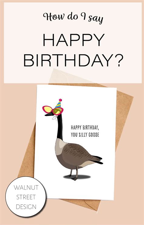 Silly Goose Birthday Card Funny Birthday Card Funny Mom Etsy Canada