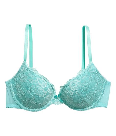 Handm Lace Pushup Bra In Green Lyst