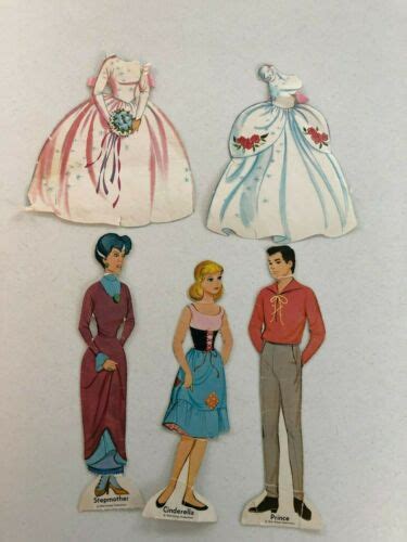 Vtg Paper Dolls Original 1965 Cinderella Disney Cinderella Prince Stepmother Antique Price