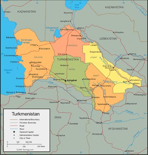 Turkmenistan Map And Satellite Image