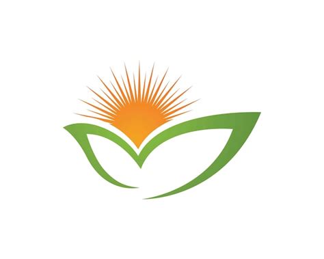 Sun Farm Logo Vector Icono Diseño Ilustración Plantilla Vector Premium