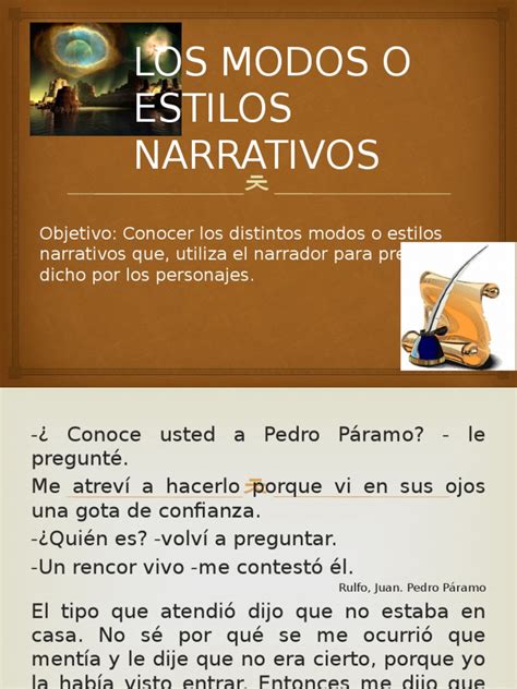 Modos O Estilos Narrativos Narración Comillas