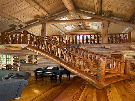 An exterior face lift can massivley increase your homes value. Log Cabin Loft Ladder Log Cabin Loft Stairs, rustic log home plans - Treesranch.com