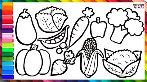 How To Draw And Color 10 Vegetables Drawings For Kids