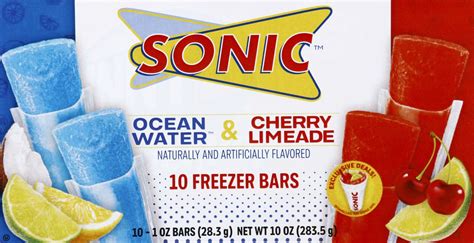 Sonic Freezer Bars Ocean Water And Cherry Limeade 10 Ct Shipt