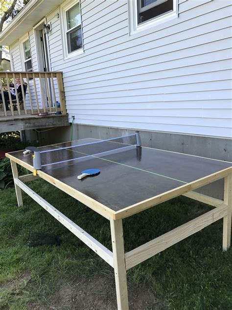 Designed for diy (do it yourself. Diy ping pong table(used the Kreg jig for the legs, has braces across the top/under table top ...