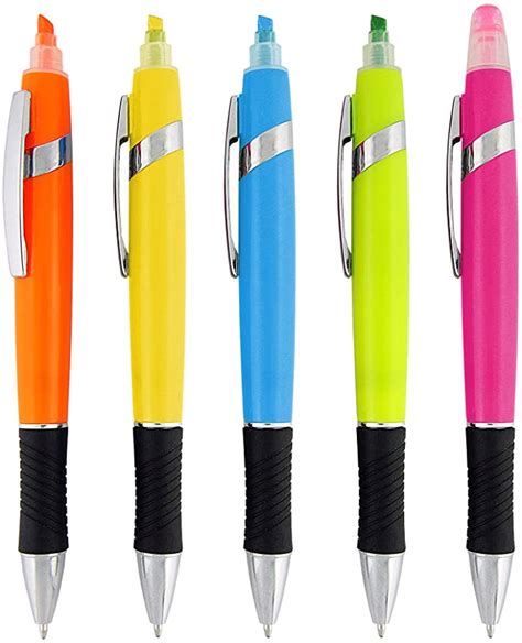 Colorful Highlighter And Ballpoint Pen Combo 10 Pack