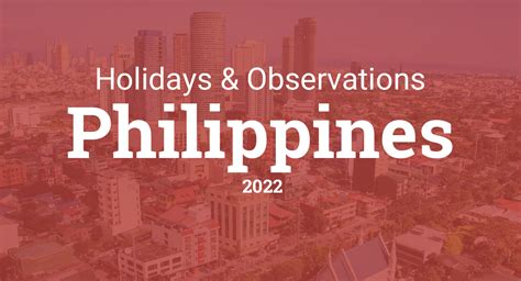 Holidays And Observances In Philippines In 2022