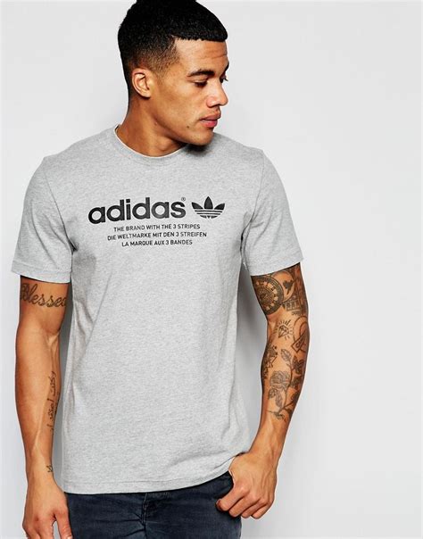 Adidas Originals T Shirt With Chest Logo Aj7236 Grey Adidas Originals