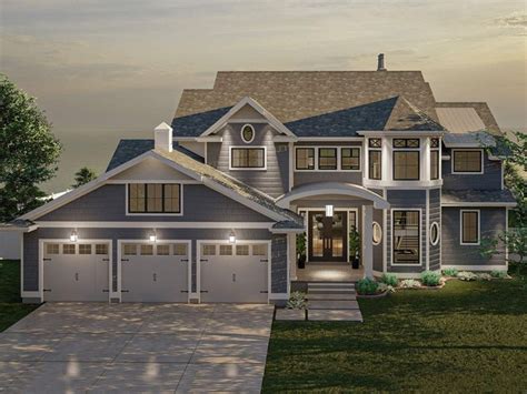 050h 0425 Luxury Two Story House Plan 3370 Sf Modern Cottage Style