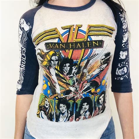 Vintage Van Halen T Shirt 1980s Band Tee David Lee Roth Rock N Roll