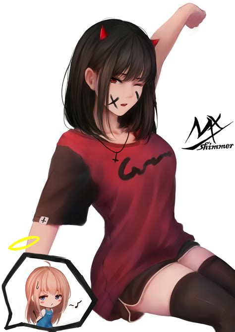 Safebooru Girl Arm Up Arms Behind Back Artist Name Bangs Black Hair