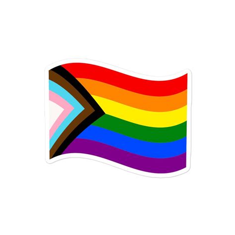 Vinyl Sticker Progress Pride Flag Rainbow Lgbtq Etsy