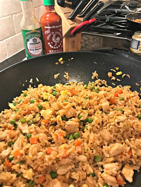 Add rice, chicken, and soy sauce to pan. Better Than Takeout Chicken Fried Rice | Recipe | Healthy ...