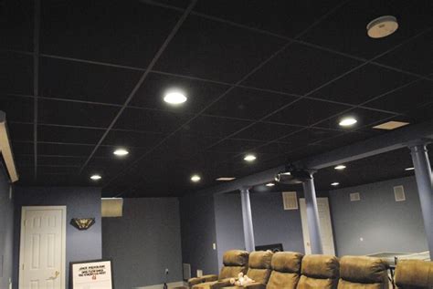 Drop Ceilings For Basements Upgraded Acoustic Sound Resistant Black