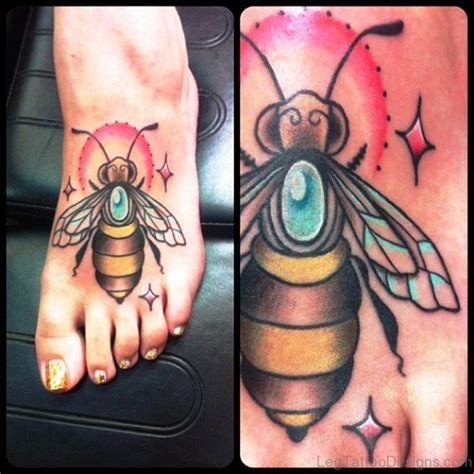 37 Best Bee Tattoos On Foot Leg Tattoo Designs