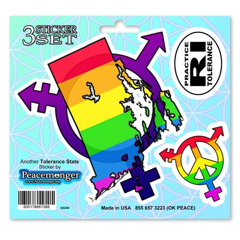 ds189 rhode island lgbtq states gay lesbian bisexual transgender 3 sticker set