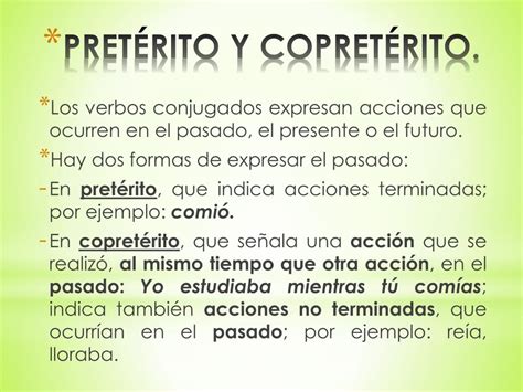 Ppt PretÉrito Y CopretÉrito Powerpoint Presentation Free Download