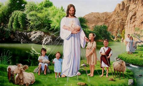 Free Picture Of Jesus Christ With Children Around Him Wallpaper