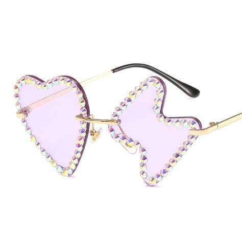 Small Sunglasses Personality Boundless Letters Ocean Lens Diamond