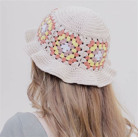 Buy Crochet Granny Square Bucket Hat Pattern Dune Bucket Hat Online In
