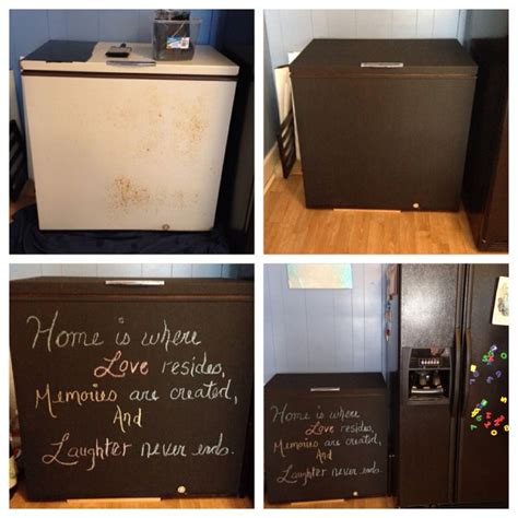 Homemade Chalkboard Paint And A Old Rusty Yet Still Working Quite Well Freezer Pretty