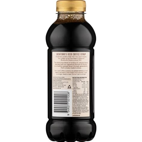 Bickfords Iced Coffee Syrup 500ml Woolworths