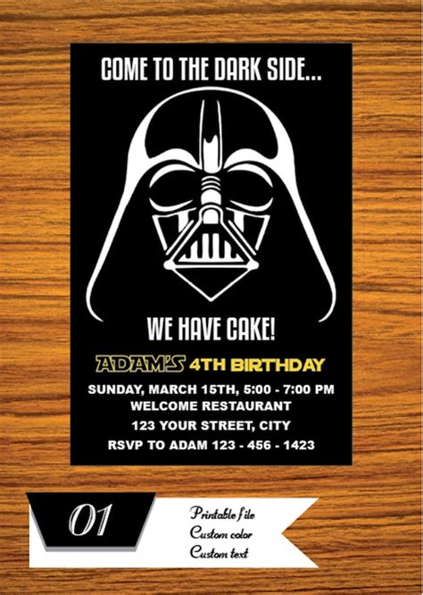Star Wars Invitation Star Wars Party Invitation Star Wars Etsy