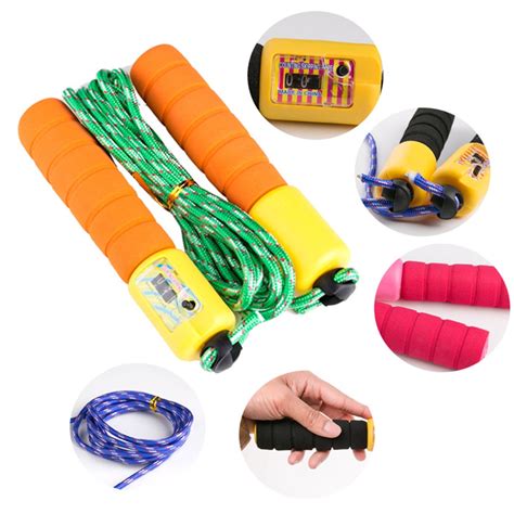 Adjustable Jump Rope Soft Grip Handle W Digital Counter For Kids Or