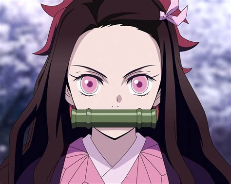 Download Angry Kamado Nezuko Pink Eyes Anime Girl 1280x1024 Wallpaper