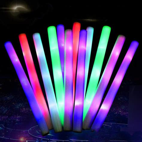 Led Light Stick Flashing Light Up Foam Glow Sticks Rainbow Color Led
