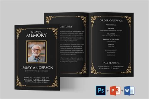 Funeral Program Template Obituary Template 2192754