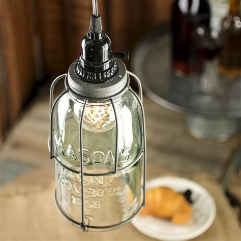 Large Mason Jar Pendant Lamp Kit Lighting Primitive Decor Factory