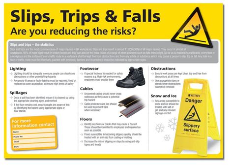 Workplace Health And Safety Slips Trips And Falls Poster Safetyshop