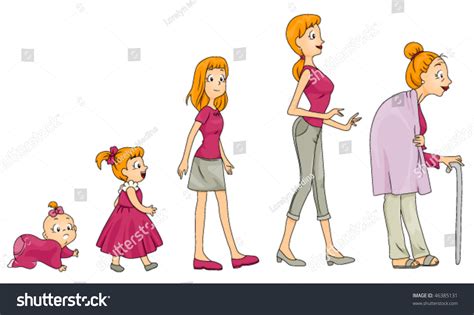 Womans Life Stages Vector Stock Vector 46385131 Shutterstock