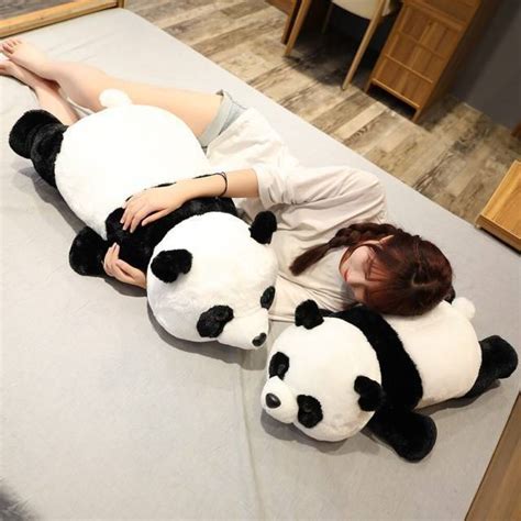 Cute Giant Panda Bear Plush Lie Prone Posture Stuffed Animal Doll Toy