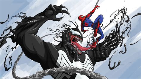 2048x1152 Venom Vs Spiderman Marvel Fan Art 4k 2048x1152 Resolution Hd