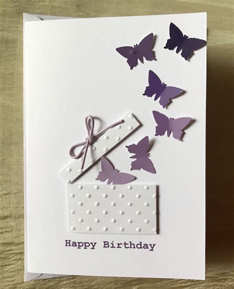 Butterflies Out Of A Box Present Card Birthday Card Craft Handmade