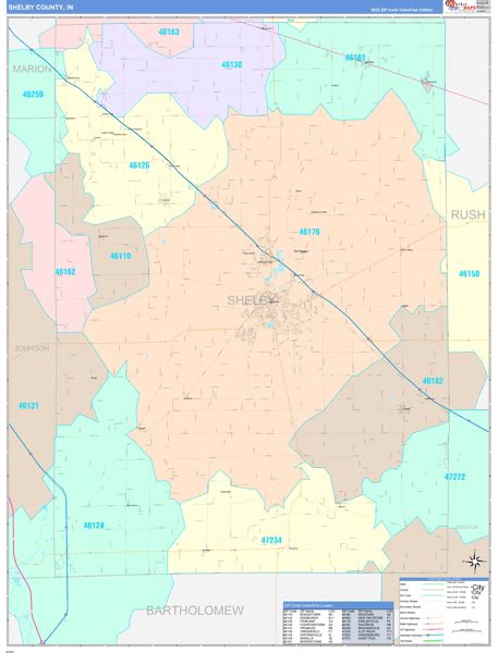 Shelby County In 5 Digit Zip Code Maps Color Cast