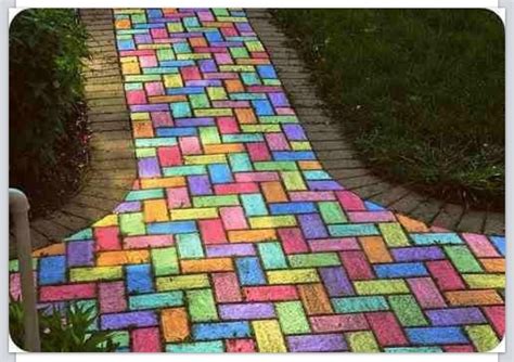 Rainbow sidewalk chalk art. | Sidewalk Art | Pinterest | The o'jays